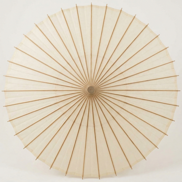 Traditional Japanese Wagasa (Paper Umbrella) - Elegant Plain Bangasa for Decoration & Photography