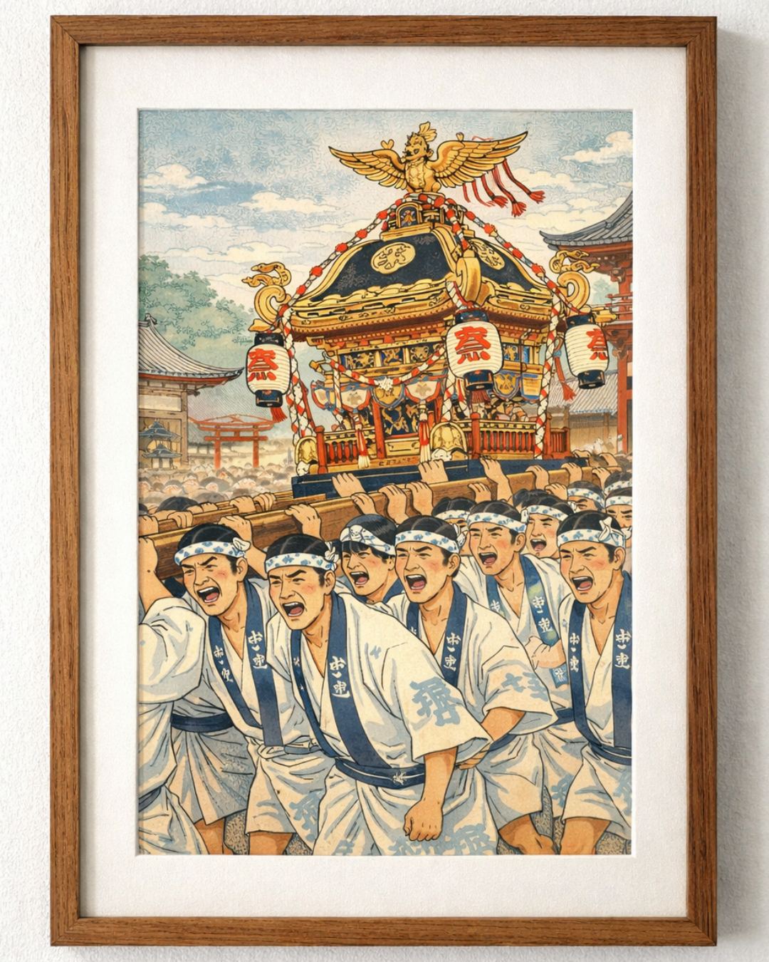 Mikoshi Festival | Japanese Ukiyo-e Art Print on Awa Washi