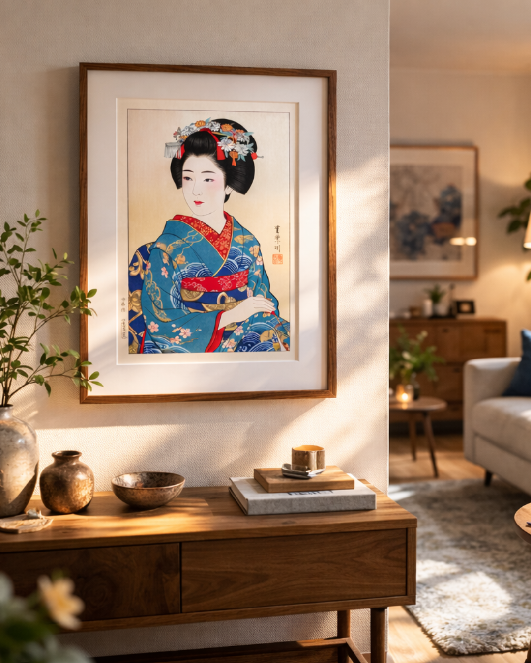 Kyoto Maiko Elegance | Japanese Ukiyo-e Art Print on Awa Washi