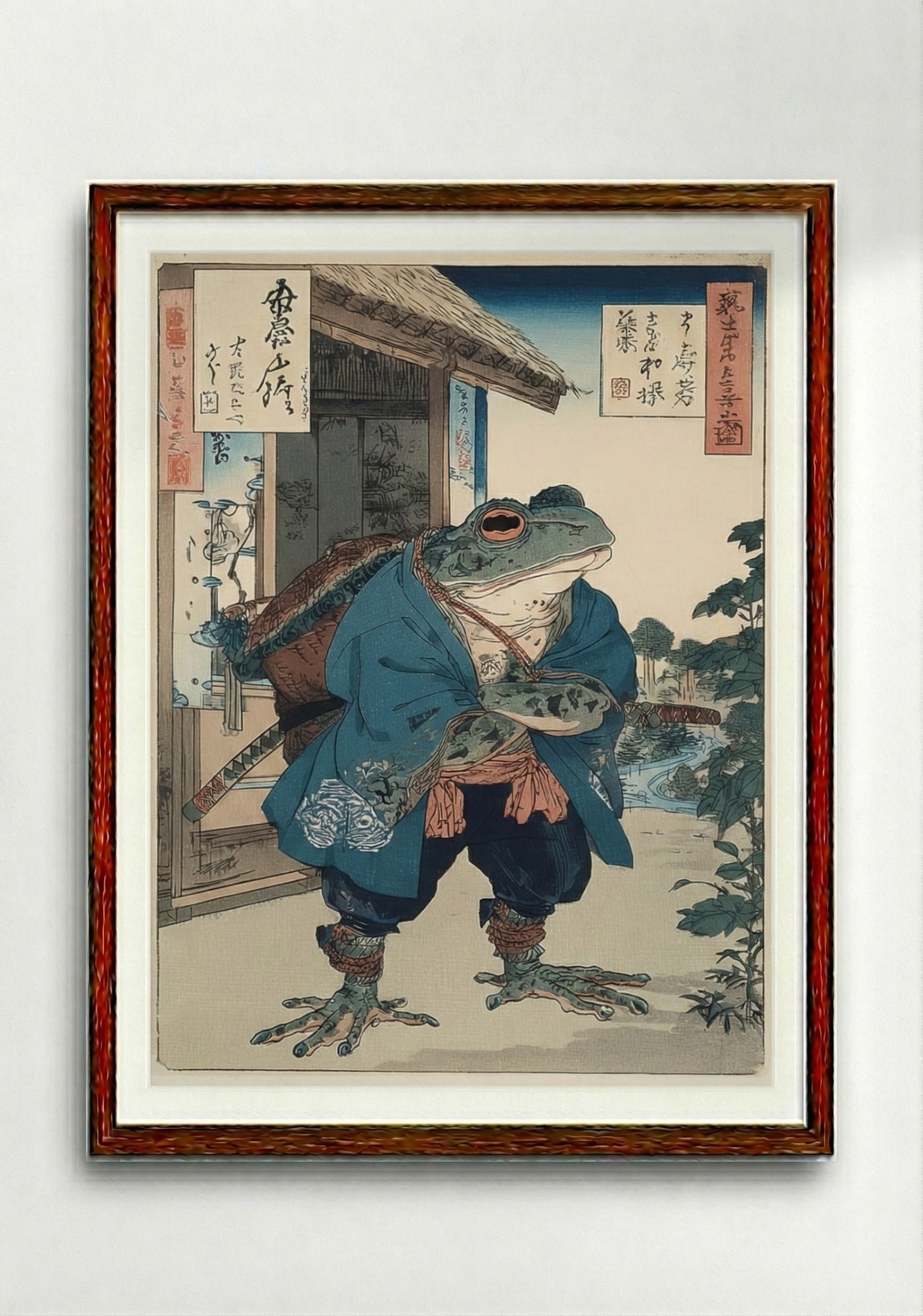 SAMURAI FROG | Japanese Ukiyo-e Art Print on Awa Washi